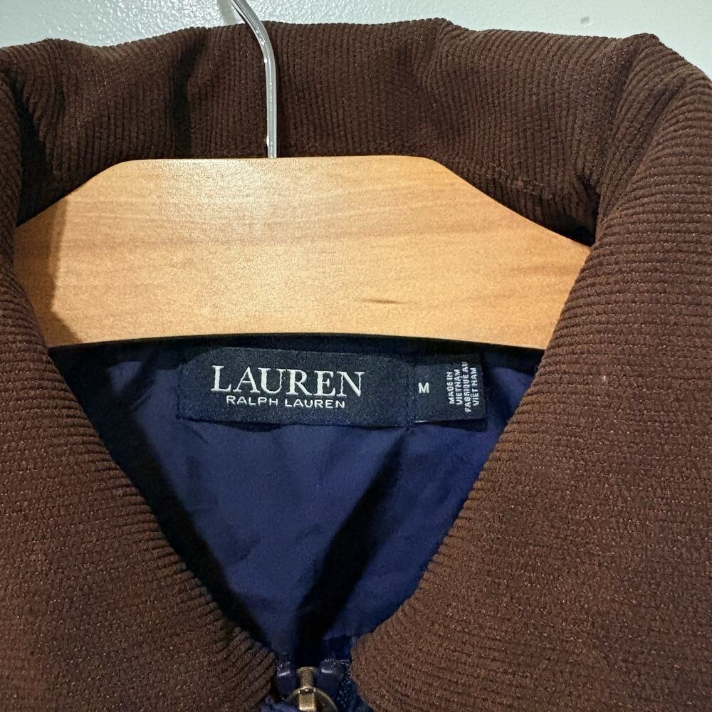 Lauren Ralph Lauren | Quited Vest Navy Zip Pockets Preppy- Size Medium - Picture 5 of 8